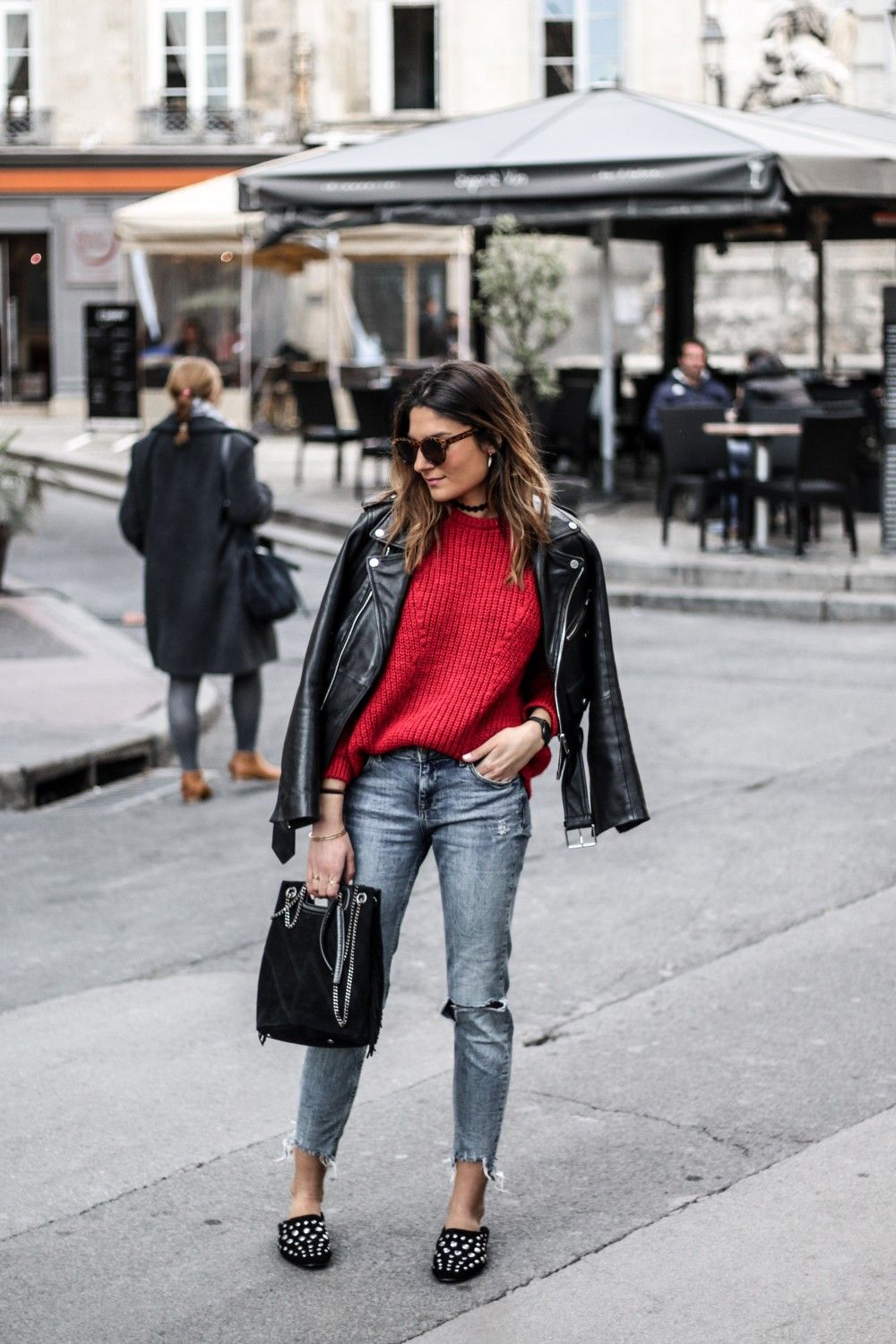tenue sweat rouge