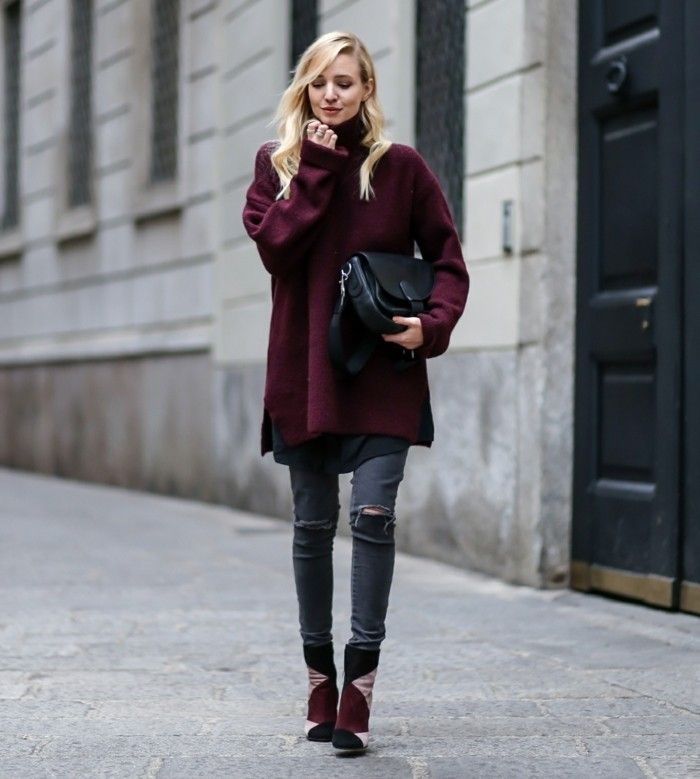 que mettre avec un pull bordeaux
