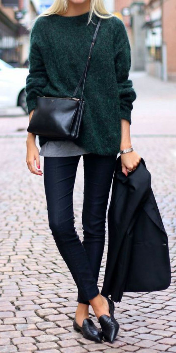 quoi mettre avec un pull vert