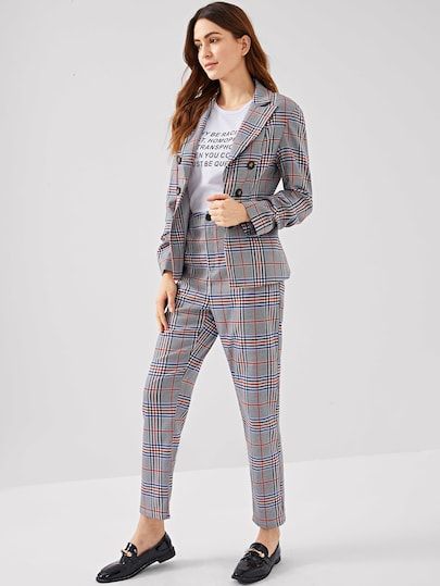 look pantalon a carreaux femme