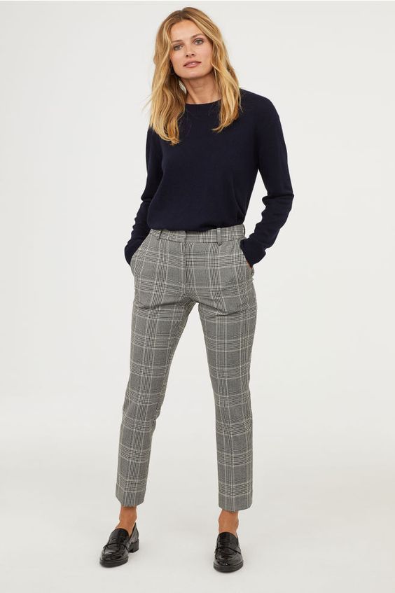 look pantalon a carreaux femme