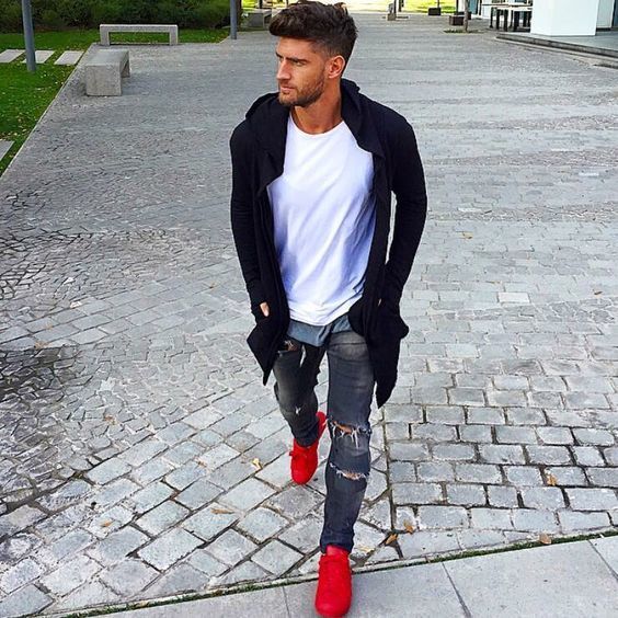 tenue sweat rouge