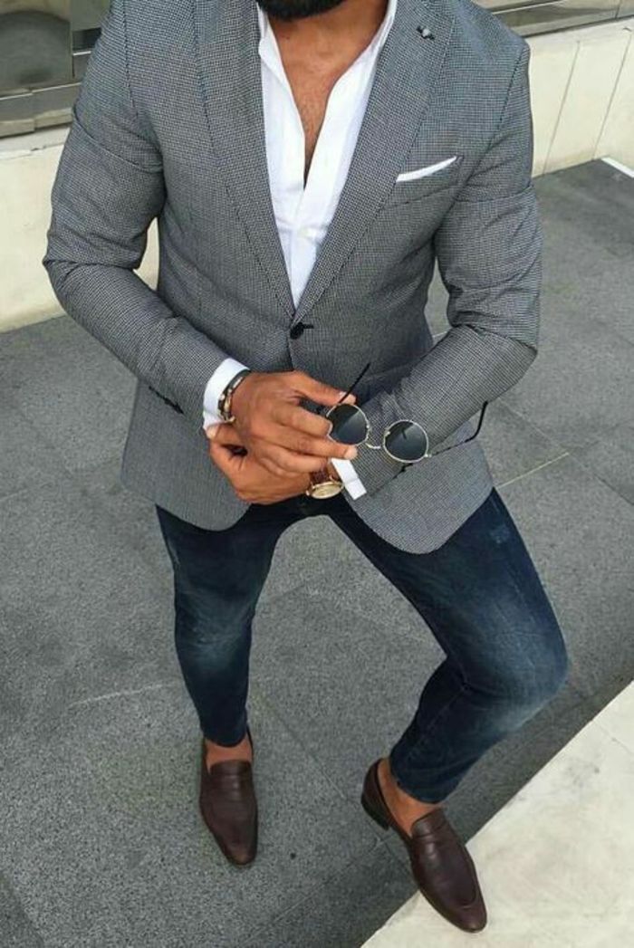 quoi mettre avec une veste grise
